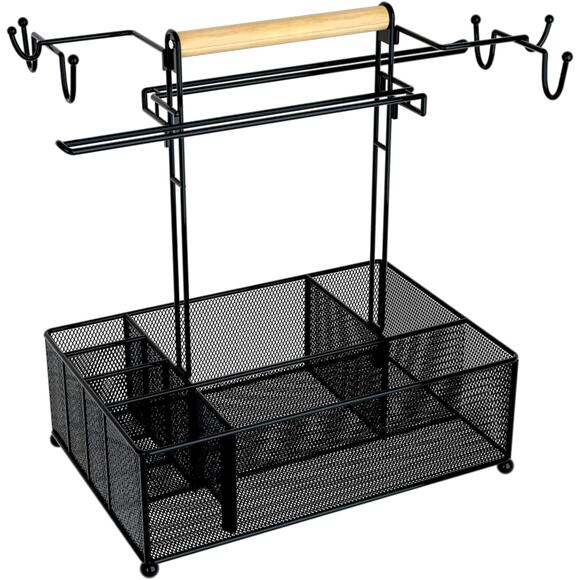 Grill Caddy -Camping Accessories, Condiment Caddy, BBQ Accessories Mesh Basket - Picture 1 of 9